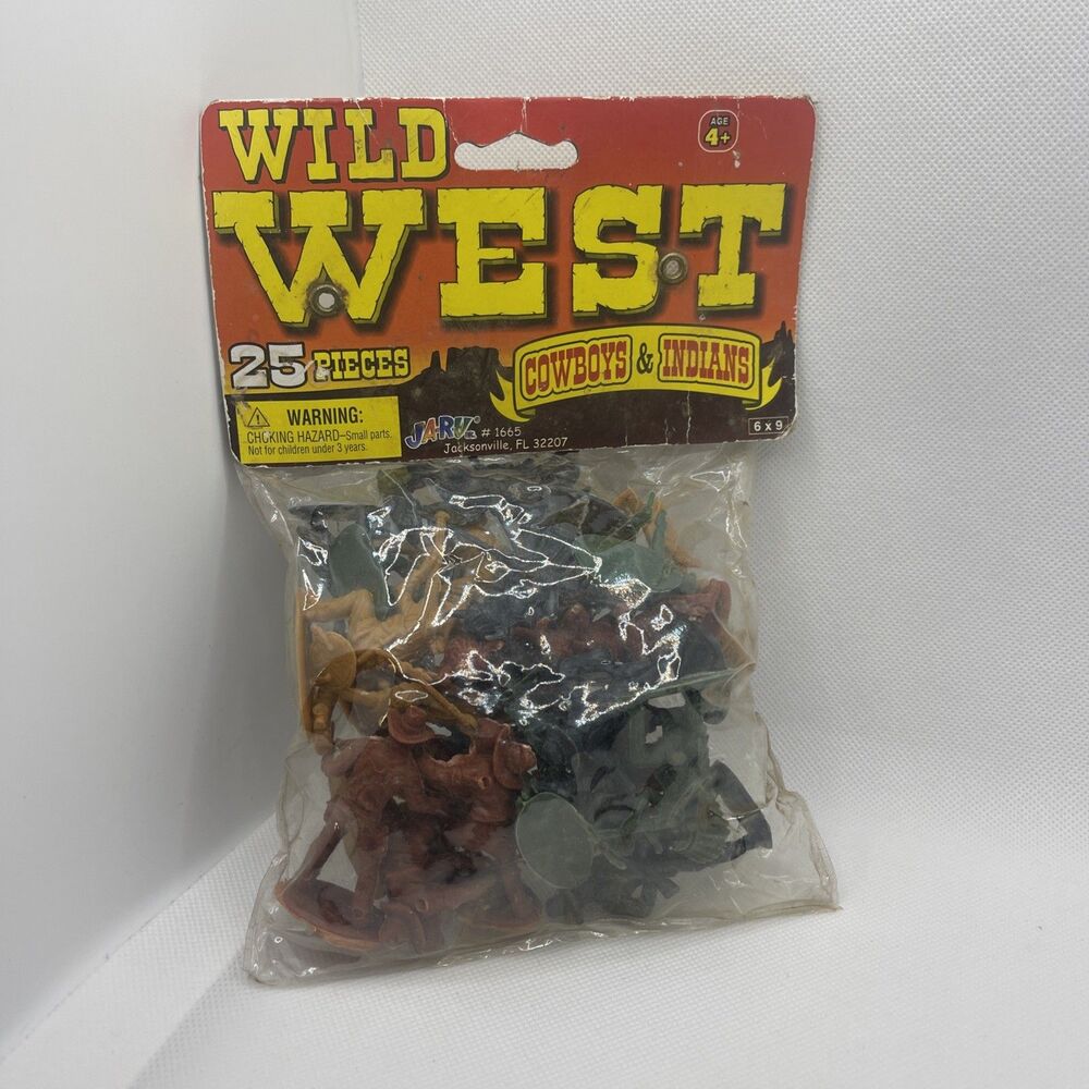 Cowboys & Indians Plastic Play Set Toy Western Soldiers NIP New